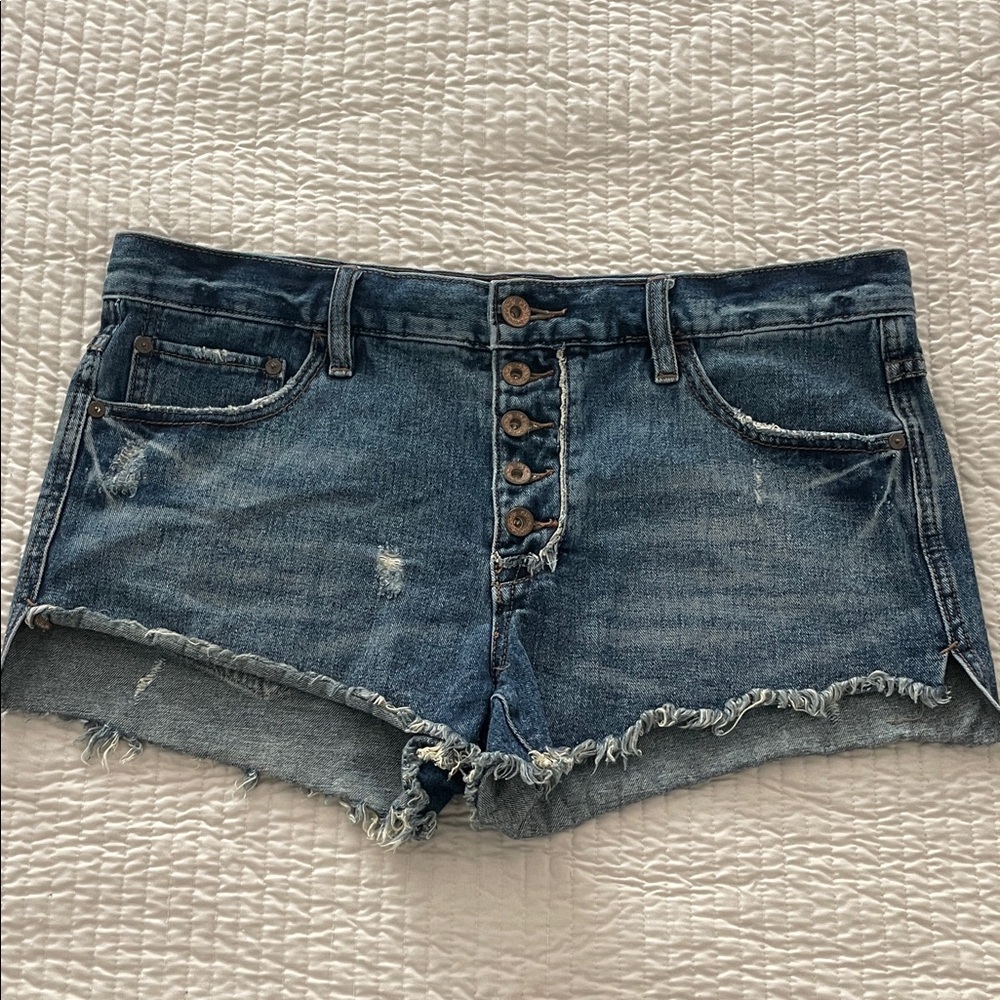 Free People Denim Button-Fly Women Cut Off Shorts